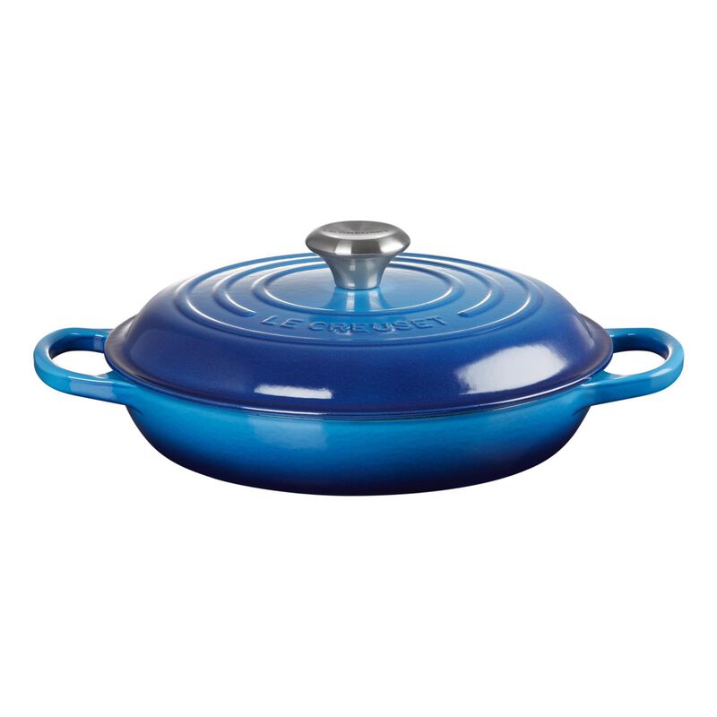Le Creuset Signature Shallow Casserole 26cm Azure Blue image number 3